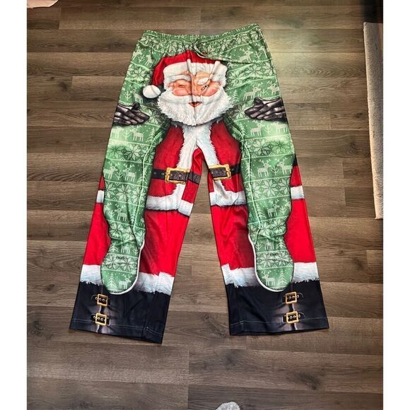 Dreamwave Christmas Santa Claus Fleece Pants Men’s Size 2XL NEW - Picture 1 of 11